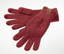 Knitted gloves, color red/brown, one size