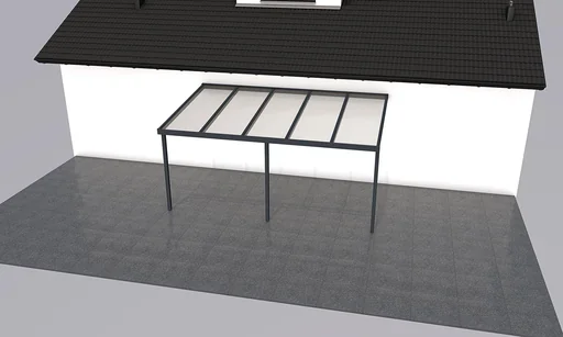 "Patio roof Premium, anthracite, 5100 x 3060 mm - Polycarbonate multi-wall sheets 16 mm, bronze image"