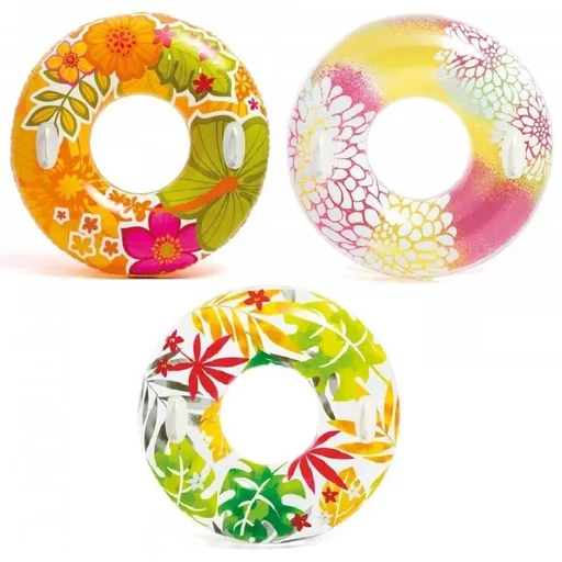 "Transparent pool with floral pattern image"