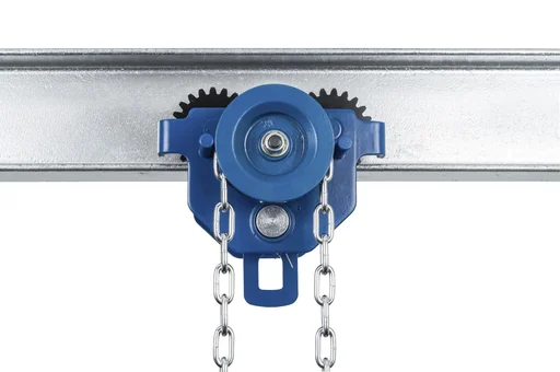 "GTM 0.5 hoist trolley, load capacity 500 kg, flange width 64-203 mm, 2.5 m operating length, min. curve radius 0.8 m image"