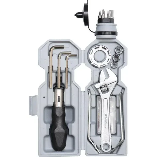 "Bottle-shaped bicycle repair kit - 18 pieces - With holder image"