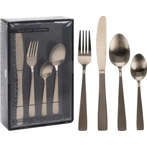 "NL cutlery set - 16 pieces - matte gold image"