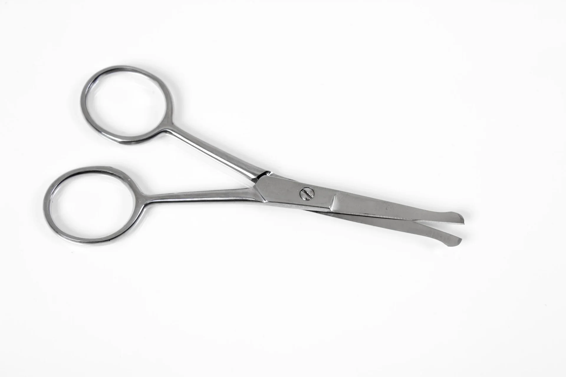 Nose and ear hair scissors, silver-colored