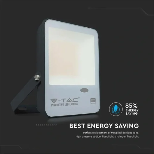 "VT-37S LED floodlight with day/night sensor - 30 W - 3000 Lm - 4000K - black image"
