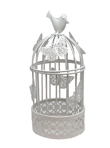 "Decorative flower cage made of metal image"