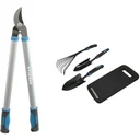 Pruning shears lever 63cm including 4-piece garden tool set