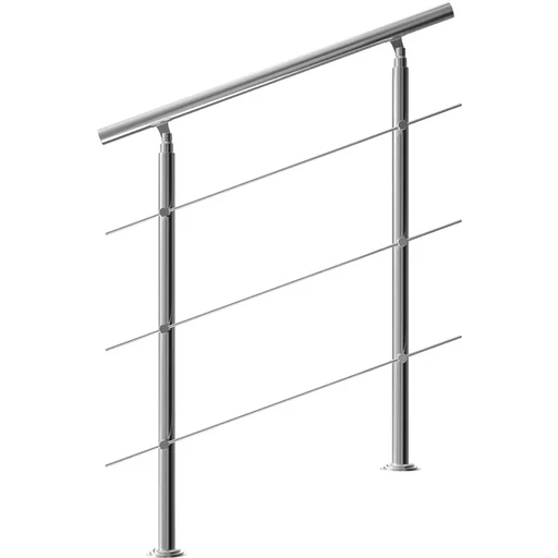 "Handrail stainless steel 100cm 3 struts image"