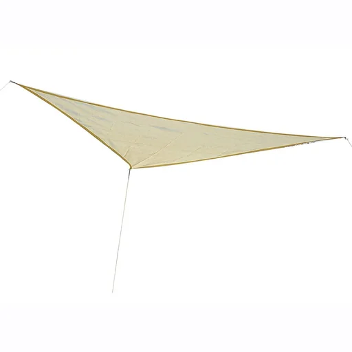 "Triangular sun sail 4x4x4 m HDPE - breathable cream image"