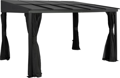 "Abri de terrasse St. Barth 1014 423×298×240 cm Anthracite – Panneaux alvéolaires de 8 mm & supports de charge de neige image"
