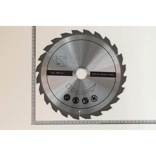 "Circular saw blade 24T 250x30 mm - Suitable for HS100S image"