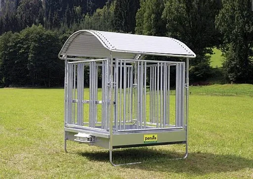 "Professional square hay rack with safety horse feeding grids image"
