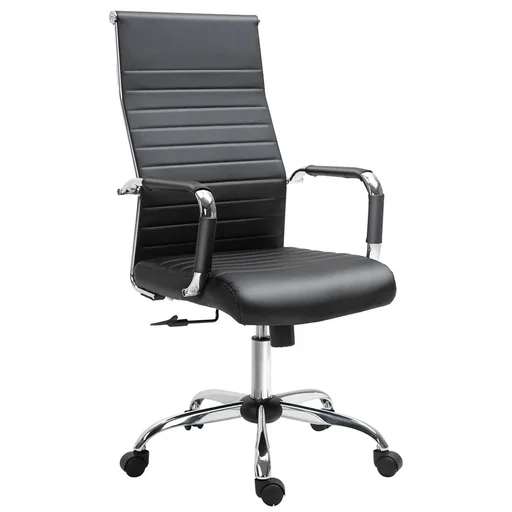 "Office chair gaming swivel chair executive chair rocking function height adjustable padded ergonomic PU leather foam black image"