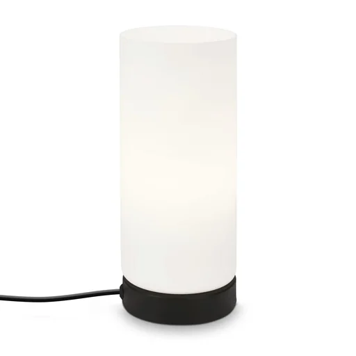 "PAIPA table lamp, black, opal glass, cable switch, E14 socket image"