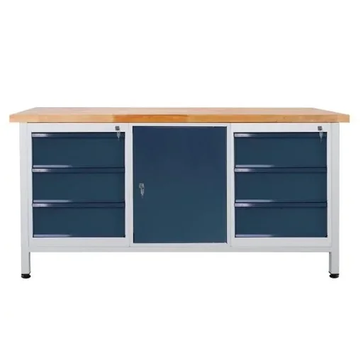 "Workbench / work table 6 drawers, 1 door, L1700xW600xH840mm image"