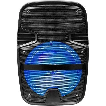 "VT-6208 Portable battery-powered speaker with Bluetooth, wired microphone and LED light effect - RGB - 15W image"