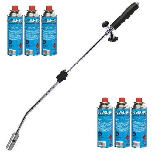 "Kinzo weed burner set with 6 gas bottles and gas burner image"