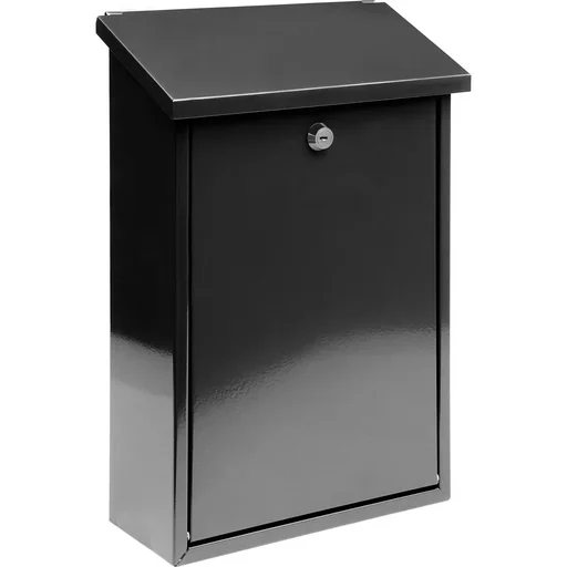 "Mailbox with 2 buttons - glossy black - 400x250x100 mm image"