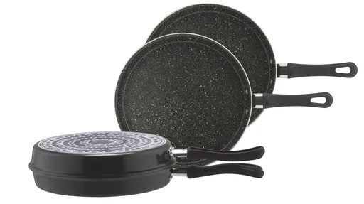 "Induction reversible pan, 2-piece - 2-in-1 - Ø 24 x 8 cm, aluminum image"