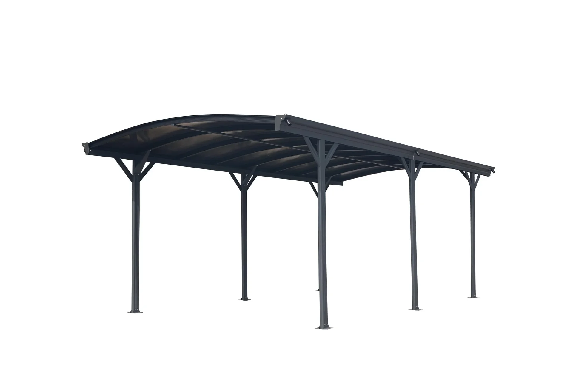 "Westmann carport en aluminium à arche ronde et abri, anthracite, 576x300x220 cm image"