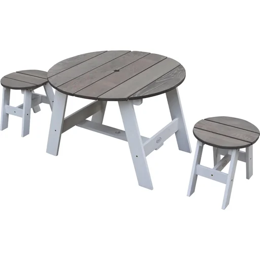 "3-piece picnic set round gray/white image"