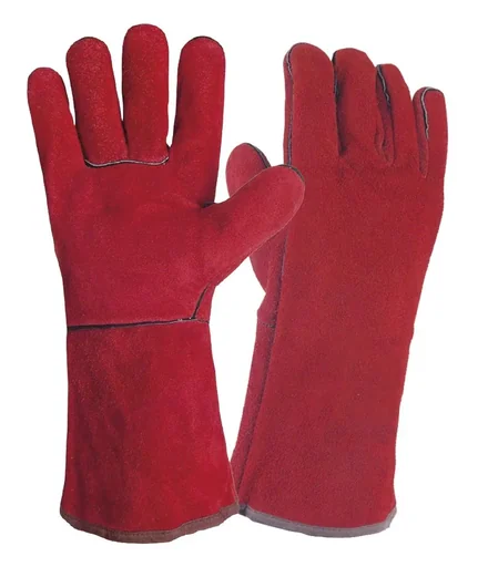 "Welding gloves made of cowhide with heat-insulating lining image"