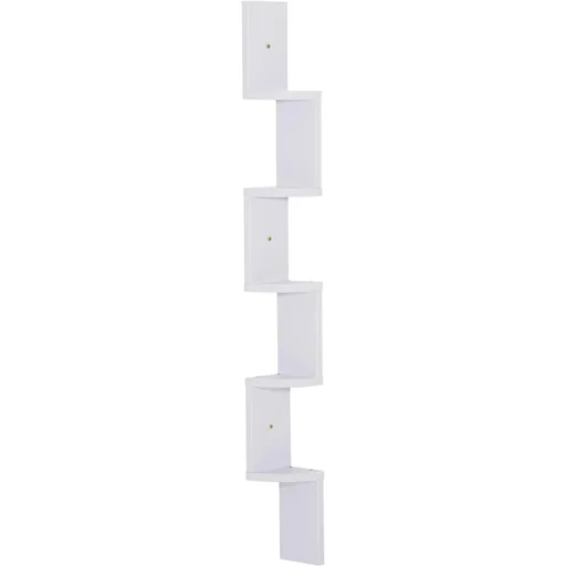 "Corner shelf with 5 storage compartments image"