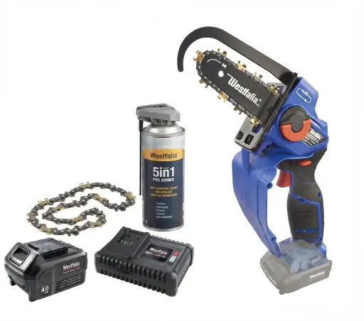 "Cordless one-handed power saw "X-SAW II" + EverSharp + 4.0 Ah battery + quick charger + titanium chain image"