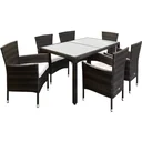 Garden set 13-piece stackable polyrattan chair set Bali brown