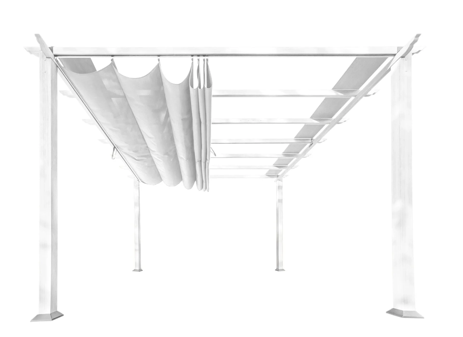 "Pavillon d'extérieur Paragon Outdoor „Florida“ blanc, aspect bois - voile d'ombrage réglable image"