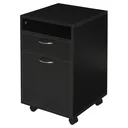 Mobile container, filing cabinet, office container with drawer, office cabinet, storage container, chipboard, black, 40 x