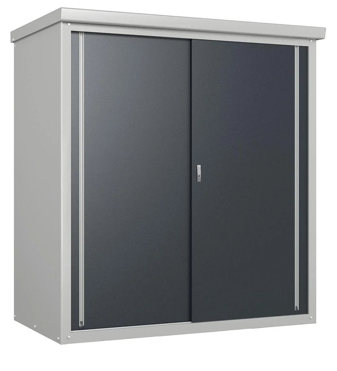 "Abri de jardin Guardian D63 176×98×187 cm Anthracite – Acier Aluzinc, 2 portes coulissantes image"