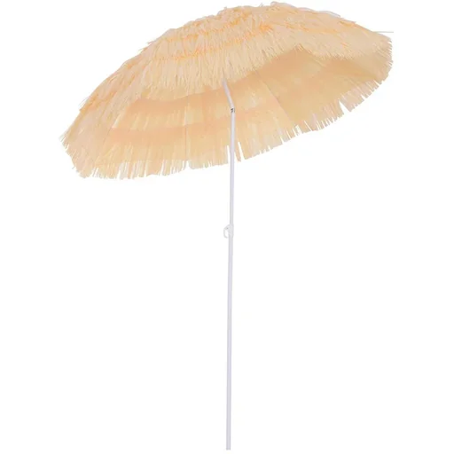 "Parasol beach umbrella Hawaiian umbrella Ø 160 cm beige image"