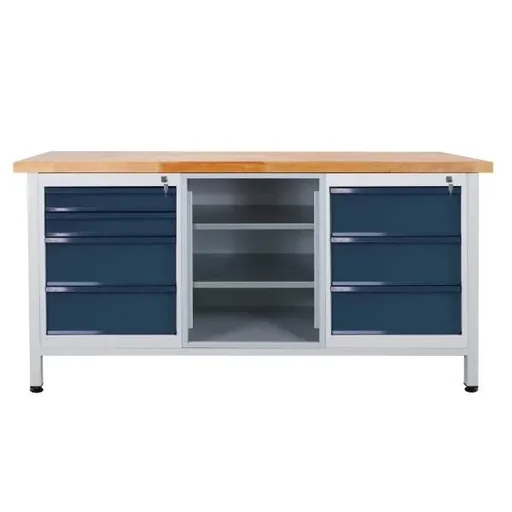 "Workbench / work table 7 drawers, 2 shelves, L1700xW600xH840mm image"