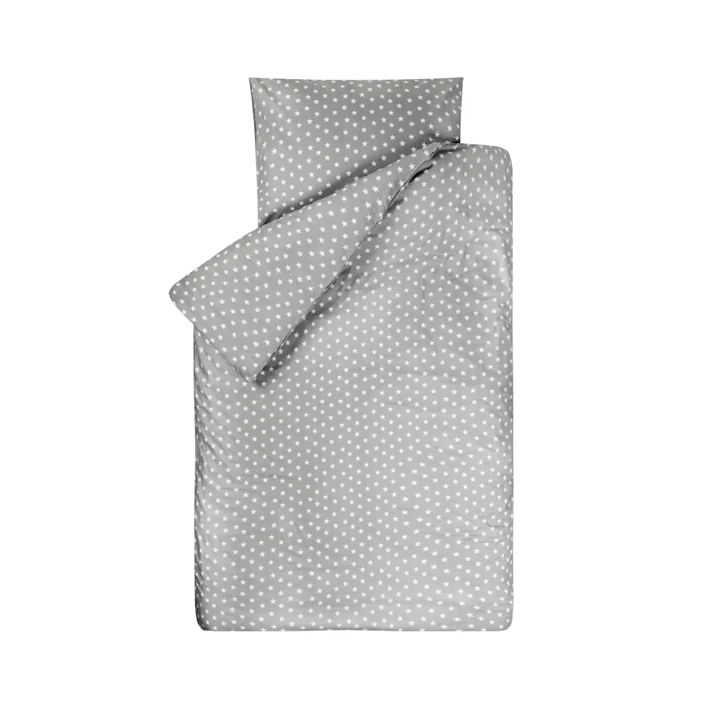 "Bink becquet linge de lit étoiles gris 100 x 135 image"