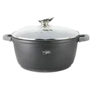 Saucepan/Casserole - with lid - 28 cm - Black