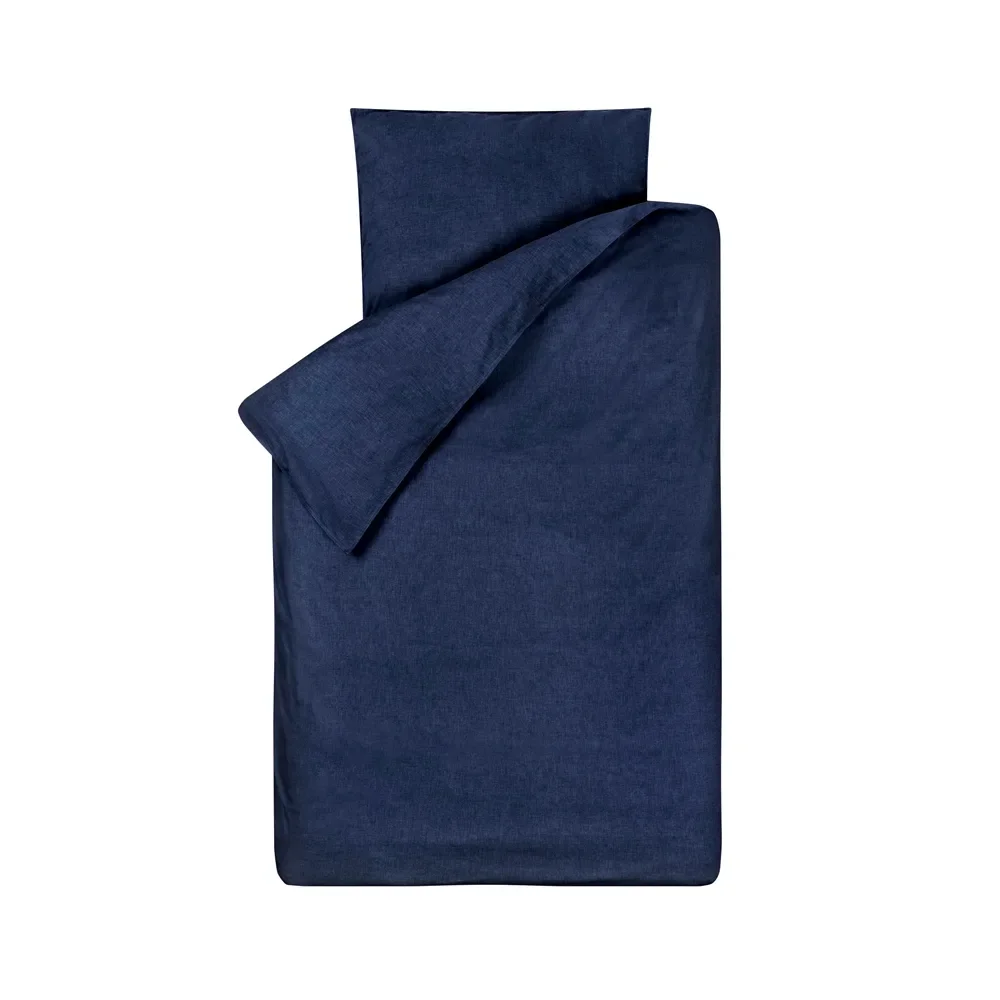 "Bink becquet linge de lit Bo uni bleu jean 100 x 135 image"