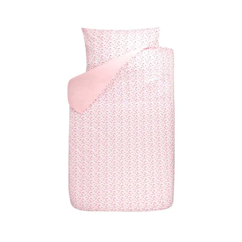 "Bink becquet linge de lit Octo pieuvre & poissons rose rouge 100 x 135 image"
