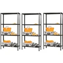 Storage shelf set of 3 - black 150 x 73 x 30 storage space