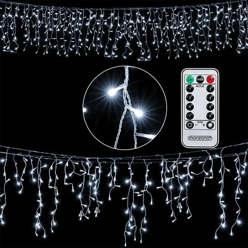 "LED chain falling rain white and remote control image"