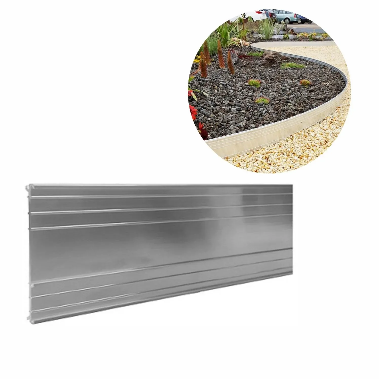 "Bordure de Jardin en aluminium ultra solide 14cm x 100cm | Bordure Jardin | Bordure jardin metal image"