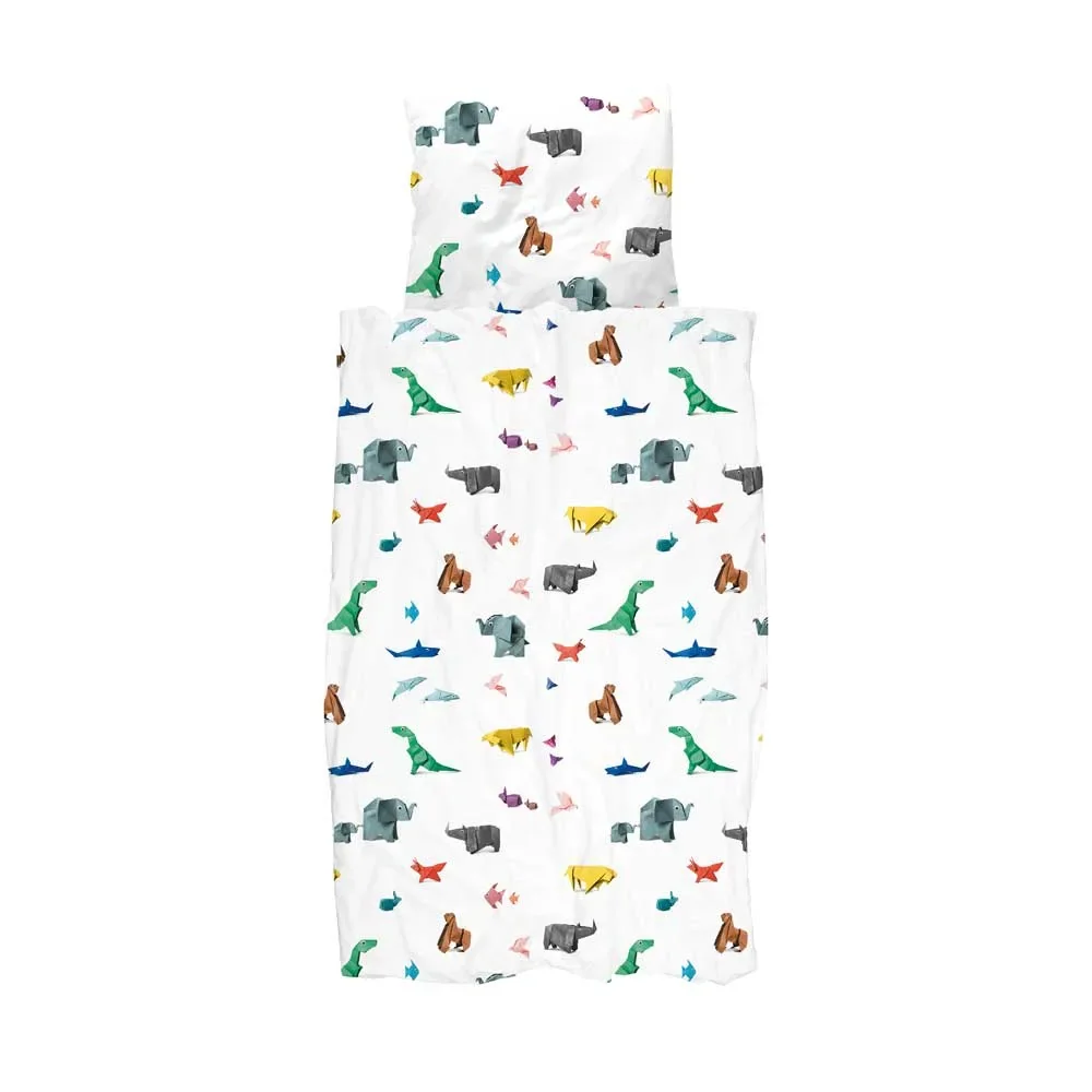"Snurk Parure de lit Origami animaux du zoo 135 x 200 image"