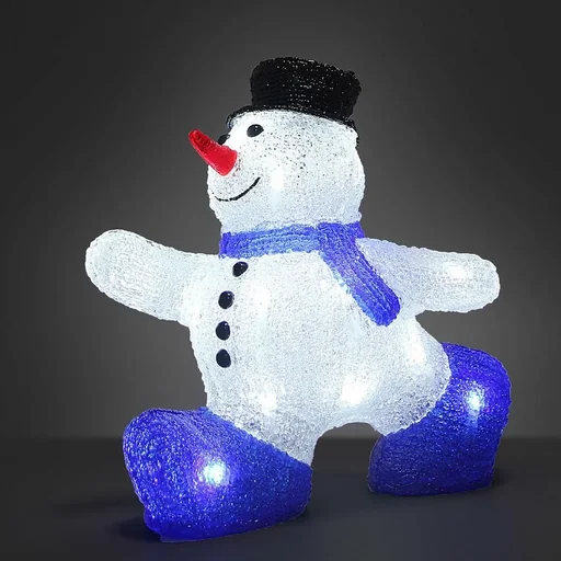 "LED acrylic Christmas snowman for indoor or outdoor use - 27 x 14 x 27.5 cm image"