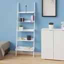 White wall shelf with 5 shelves 180 x 64 cm