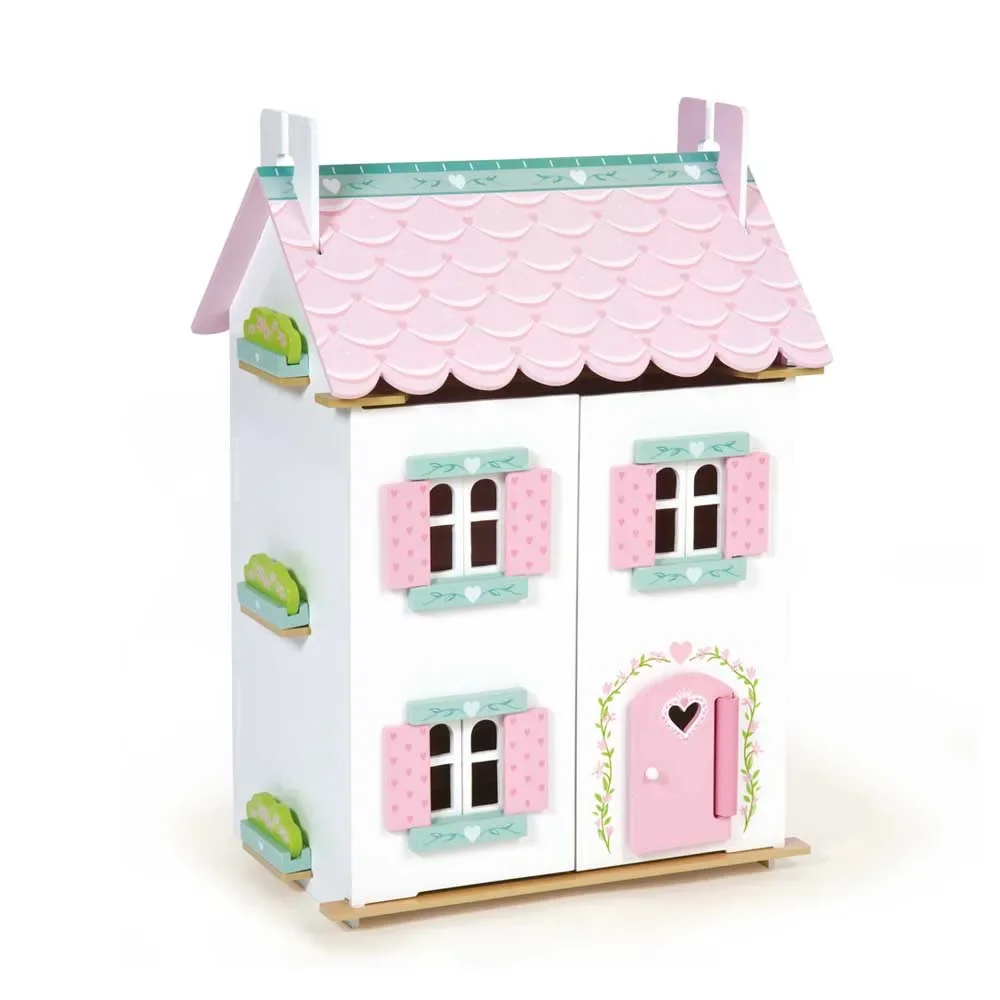 "Le Toy Van Maison de poupées Sweetheart maisonnette en bois coloré meublé image"