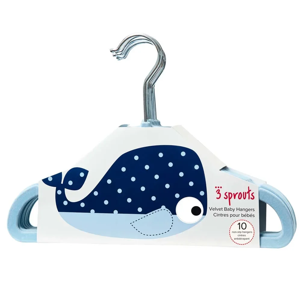 "3 Sprouts Cintre enfant baleine uni bleu image"