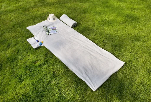 "Deck chair towel, size 200x80cm, color light gray image"