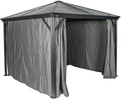 Kit de rideaux pour Vérone 1014 Gris foncé – Rideaux latéraux en polyester