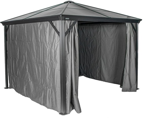 "Kit de rideaux pour Vérone 1014 Gris foncé – Rideaux latéraux en polyester image"