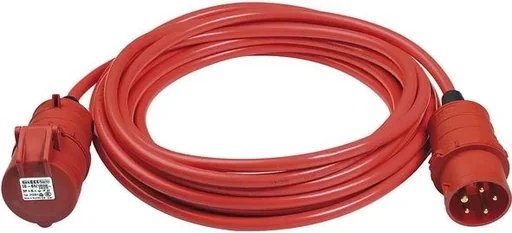 "Heavy-duty extension cable IP44 10m signal red image"