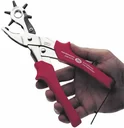 Revolver hole punch with lever action